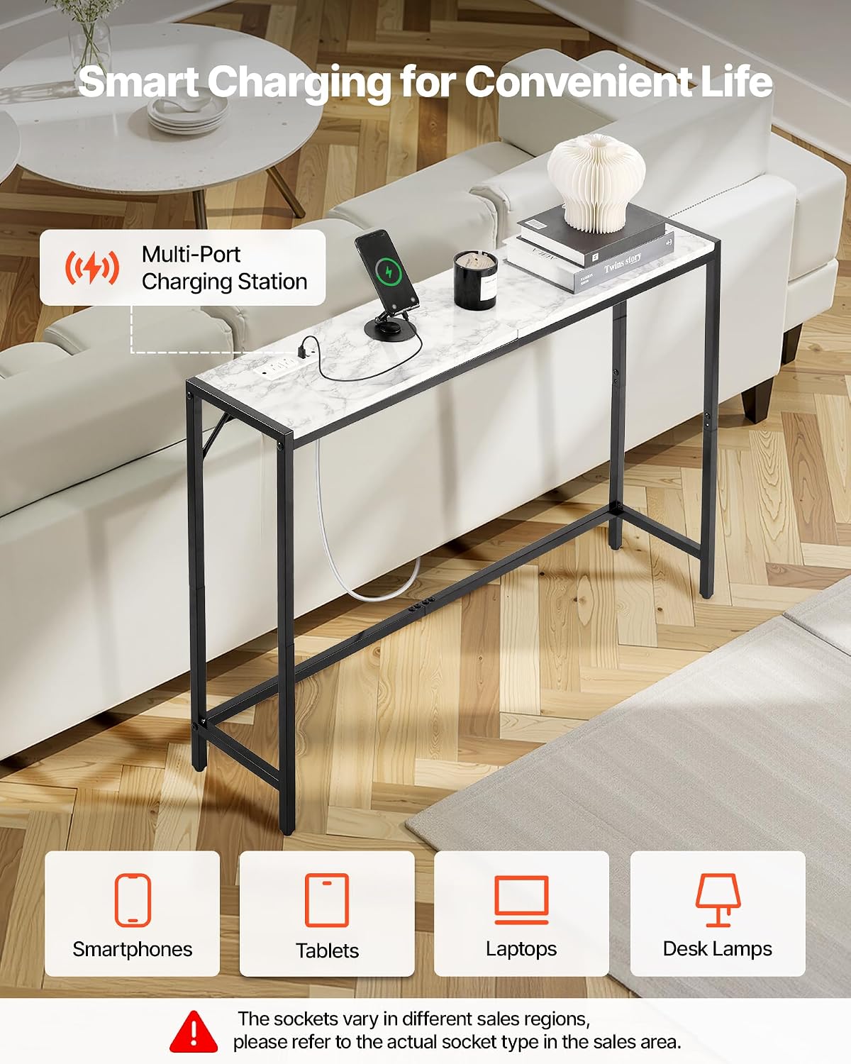 02579 VEVOR Metal Console Table YJX-XGZ-006 Unopen detail photo 4