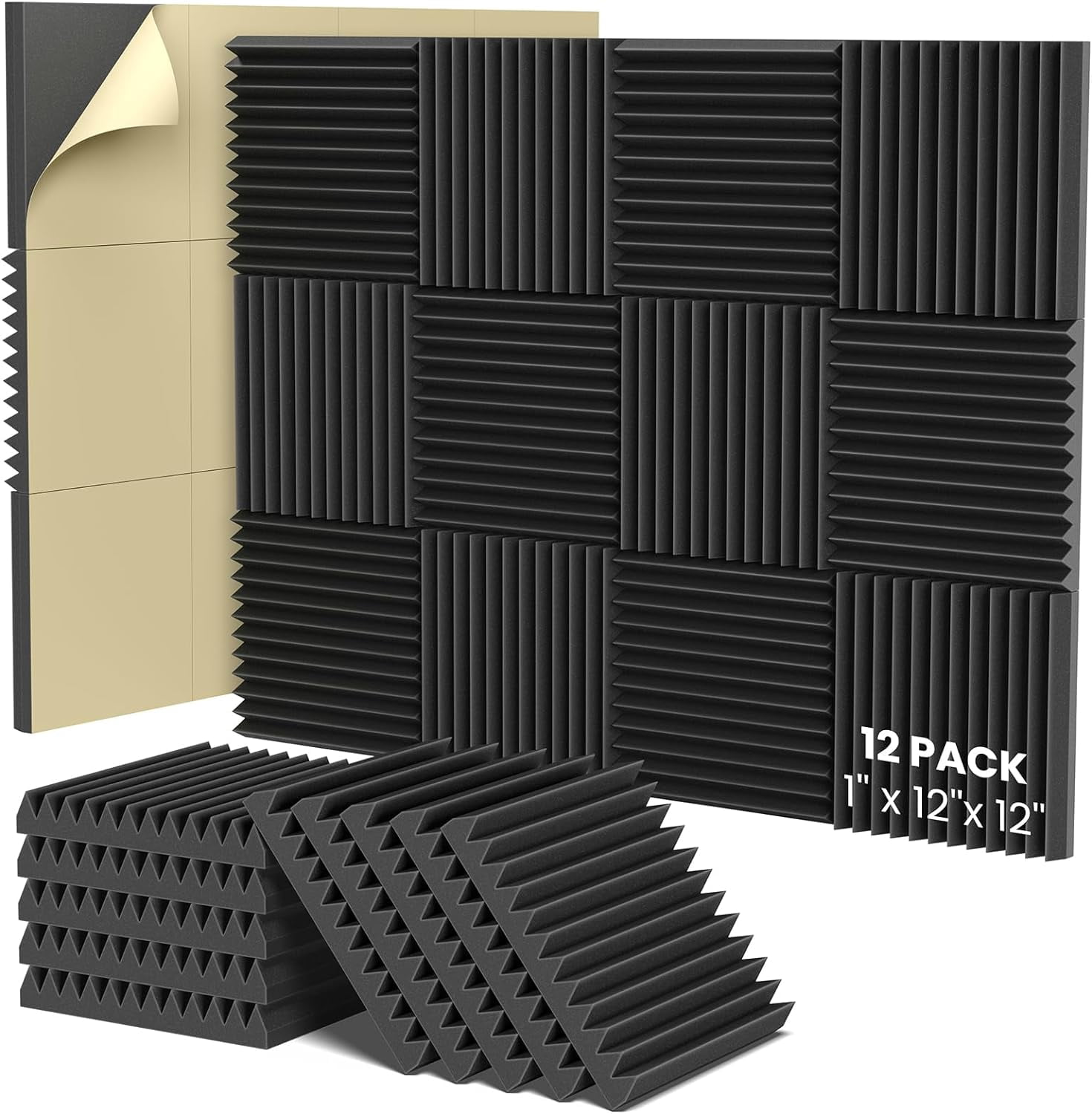 03319 WVOVW Acoustic Foam Panels 12 Pack Self-Adhe detail photo 2