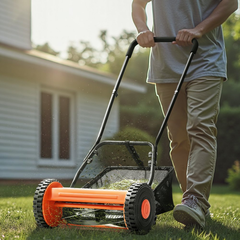 02953 VEVOR Manual Reel Lawn Mower with Grass Catc detail photo 8