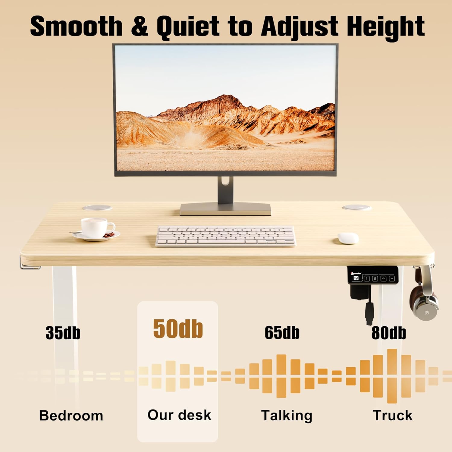 02891 BSQ Electric Standing Desk ESD01-80A Adjusta detail photo 6