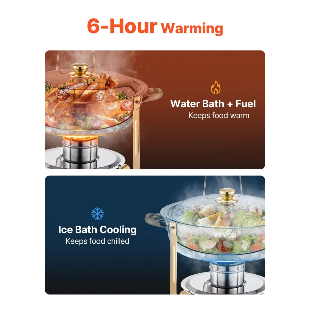03515 Round Stainless Steel Chafing Dish Buffet Se detail photo 2