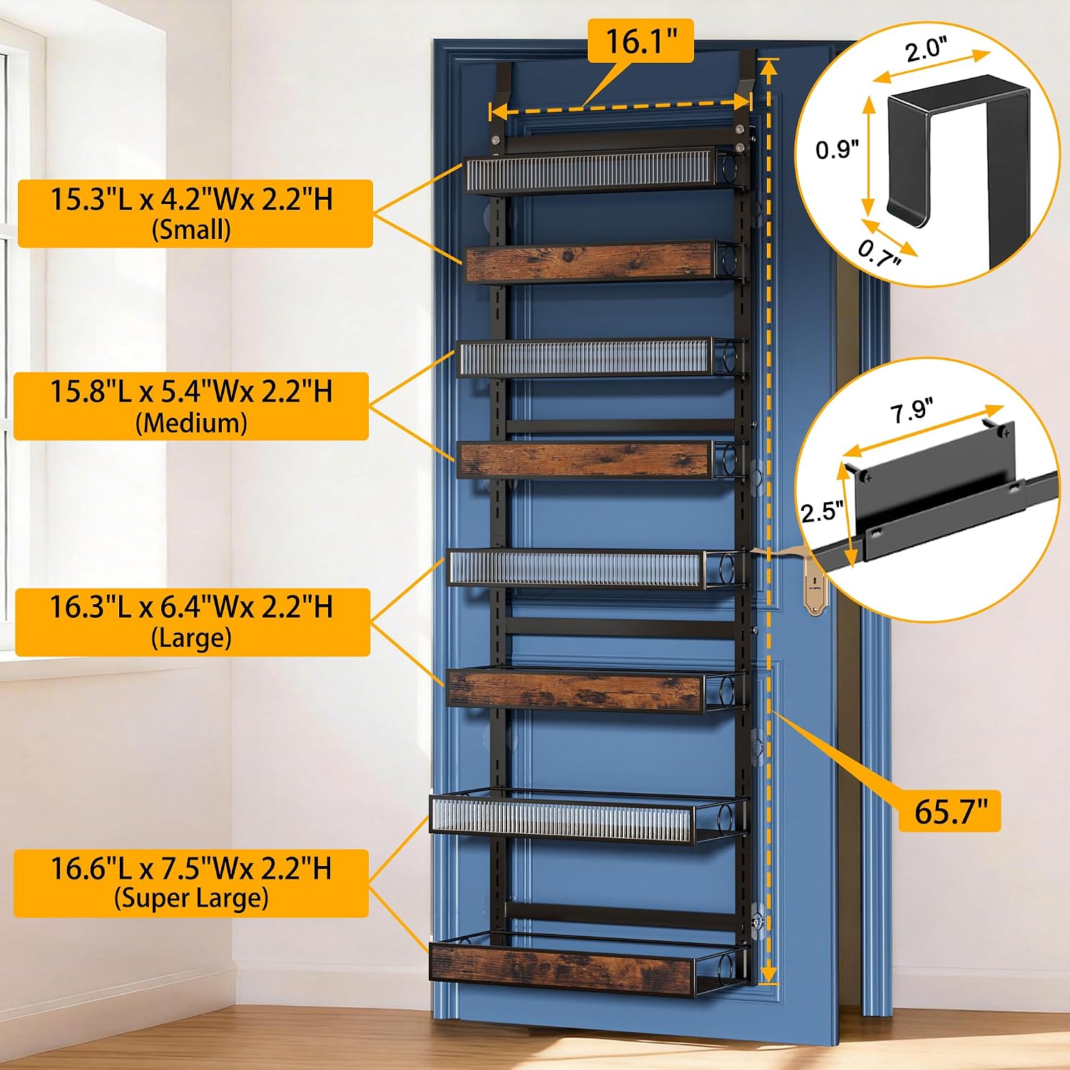 02886 Clothink 8 Tier Over The Door Pantry Organiz detail photo 2