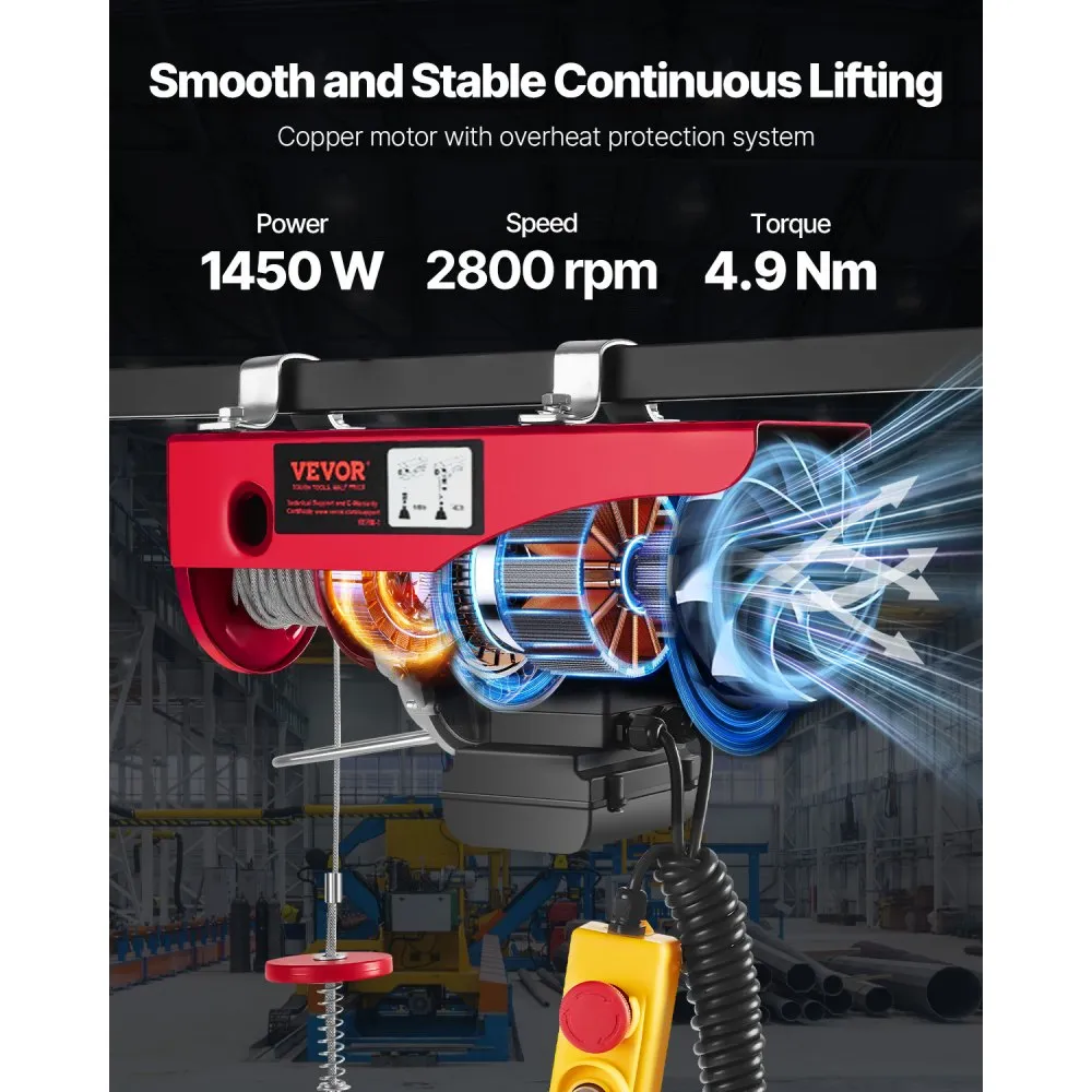 03015 VEVOR Electric Hoist YX1760-1 880/1760 lb wi detail photo 4