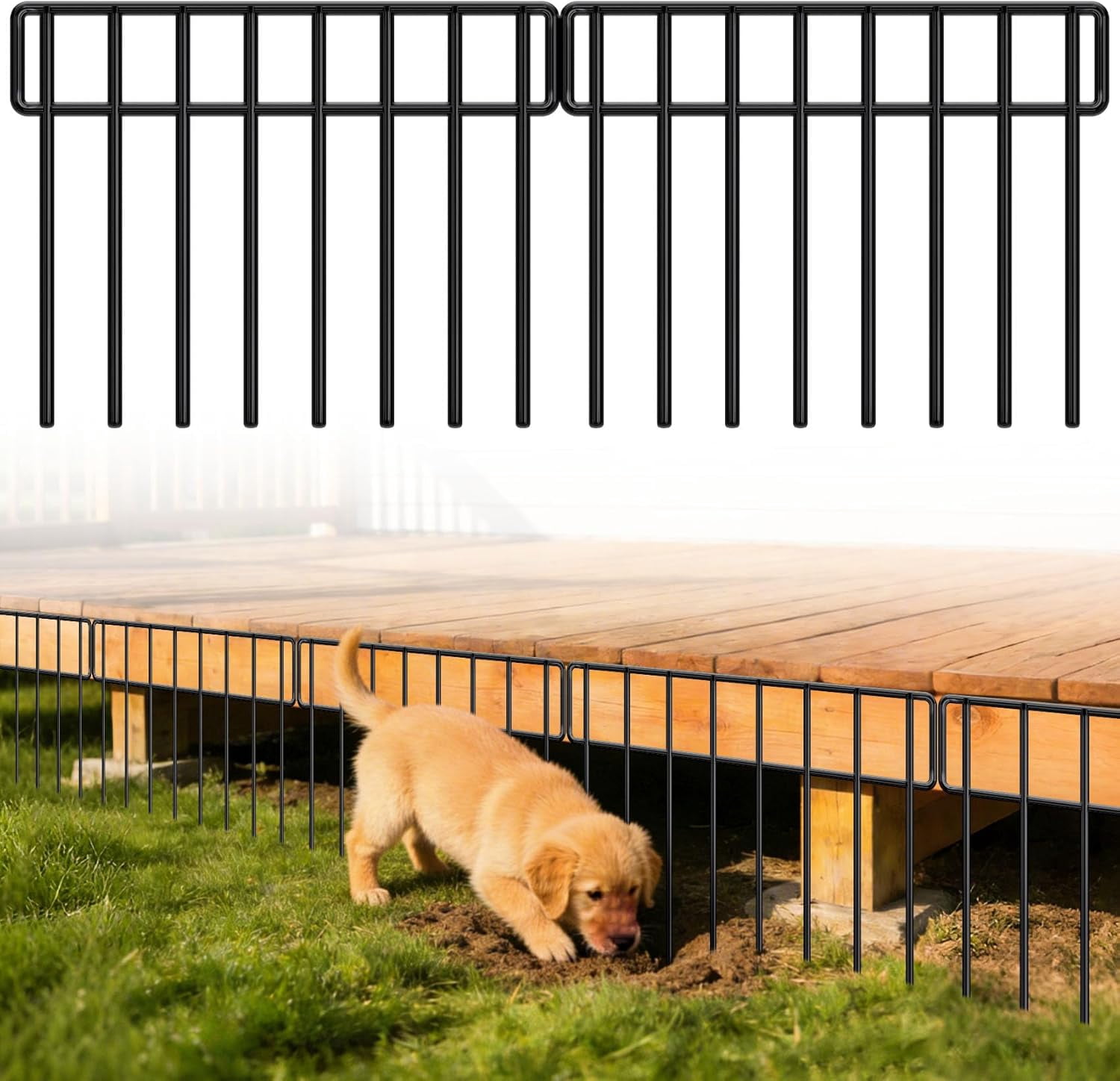 03521 30 Pack No Dig Garden Fence Panels 42.5ft x, stock photo — view 1