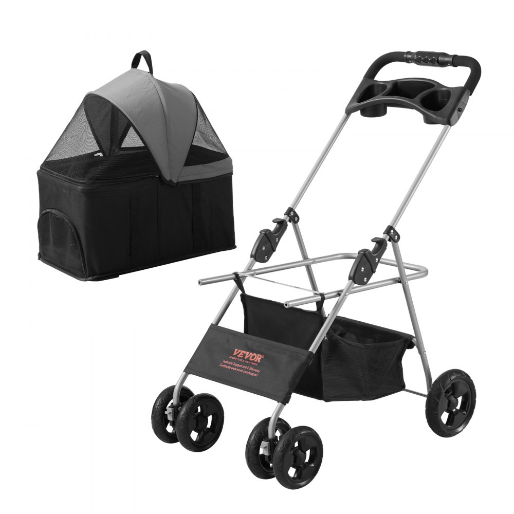 03340 Pawrcooli Pet Stroller ShadowSlim Black Fold detail photo 11