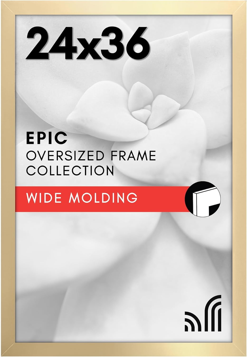 03309 ETE-MDF-DJ-2436 Gold Picture Frame 24x36 Inc detail photo 2