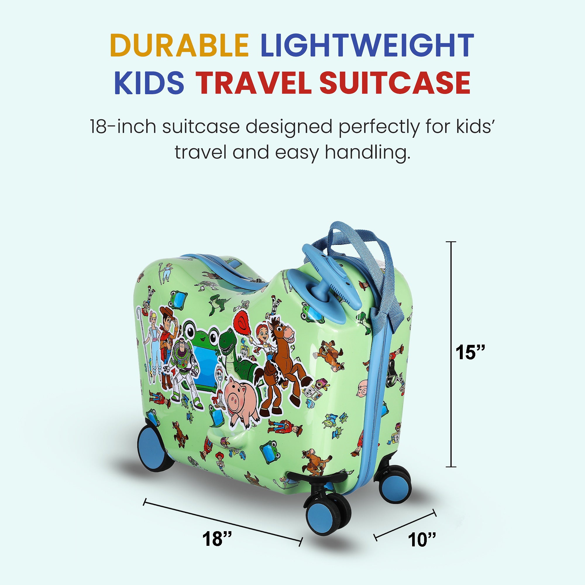 Bioworld Toy Story Kids Ride-On Luggage Case Green Storage Bag detail photo 4
