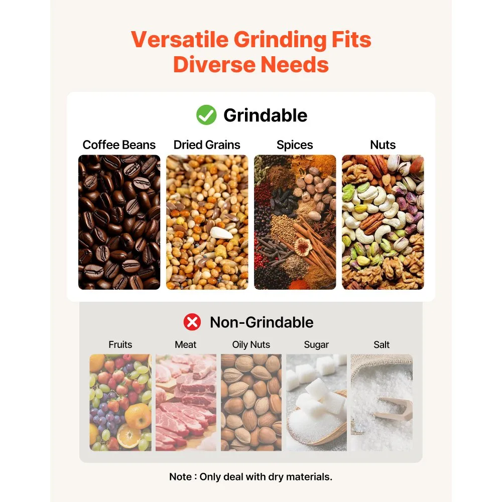 02942 VEVOR 500g Electric Grain Grinder Mill 2000W detail photo 2
