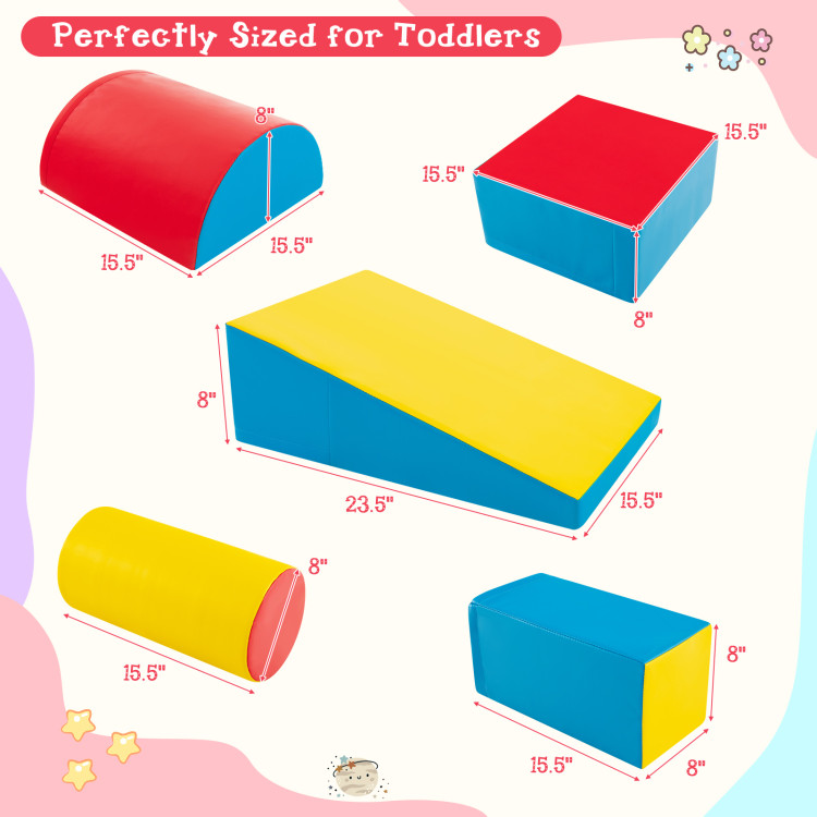 03415 Toddler Foam Climbing Blocks 5-Piece Soft Pl detail photo 4
