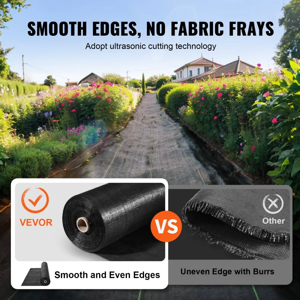 03012 VEVOR Weed Barrier Fabric 6 x 300 FT Heavy D detail photo 4