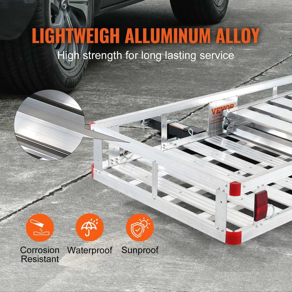 Aluminum Hitch Cargo Carrier with Folding Ramp and Structural Damage detail photo 6