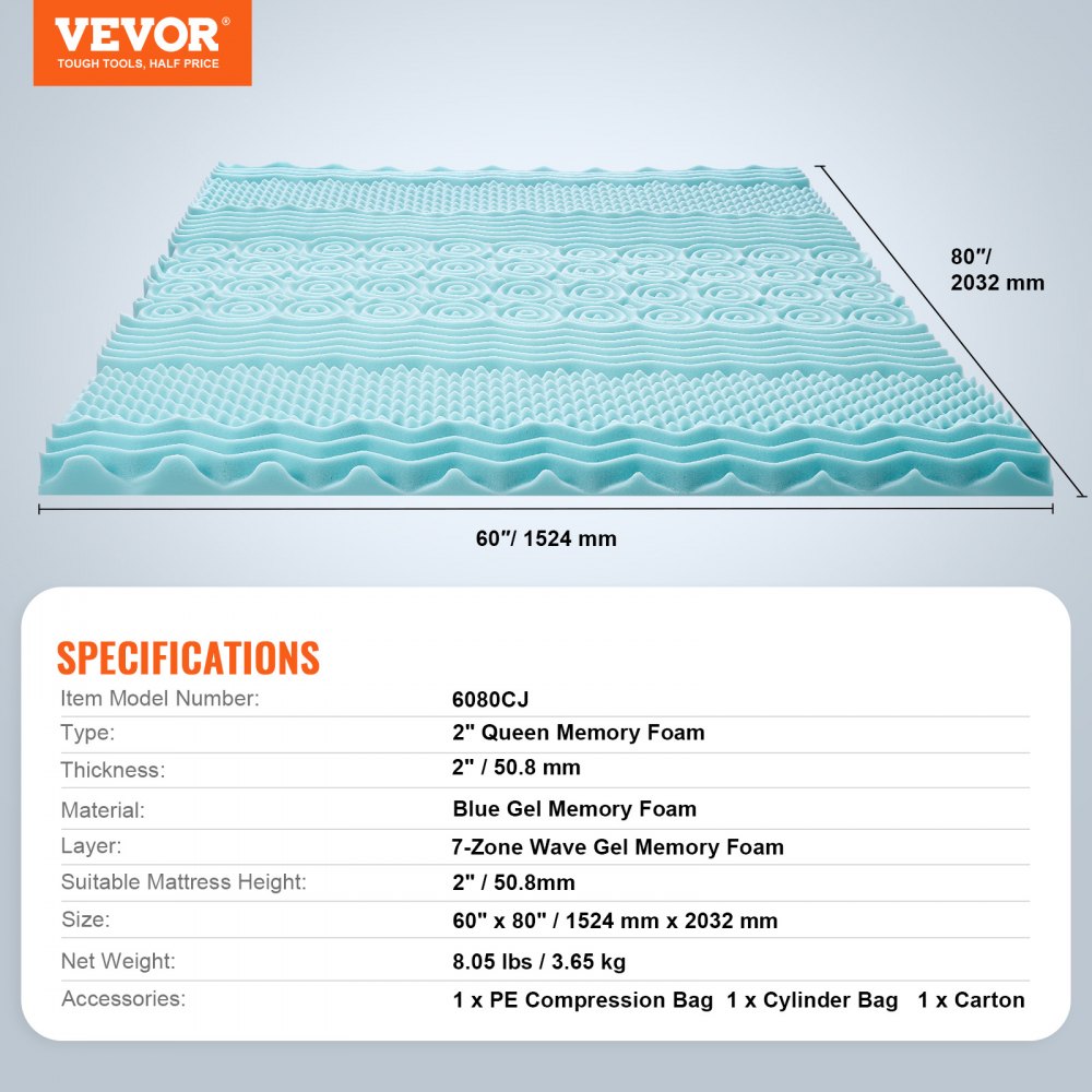 03139 XPA2-MF-QUEEN 2-Inch Memory Foam Mattress To detail photo 7