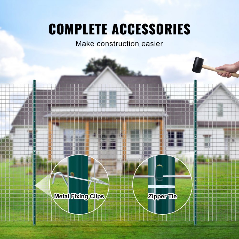02981 Green Steel U-Channel Garden Fence Posts wit detail photo 5
