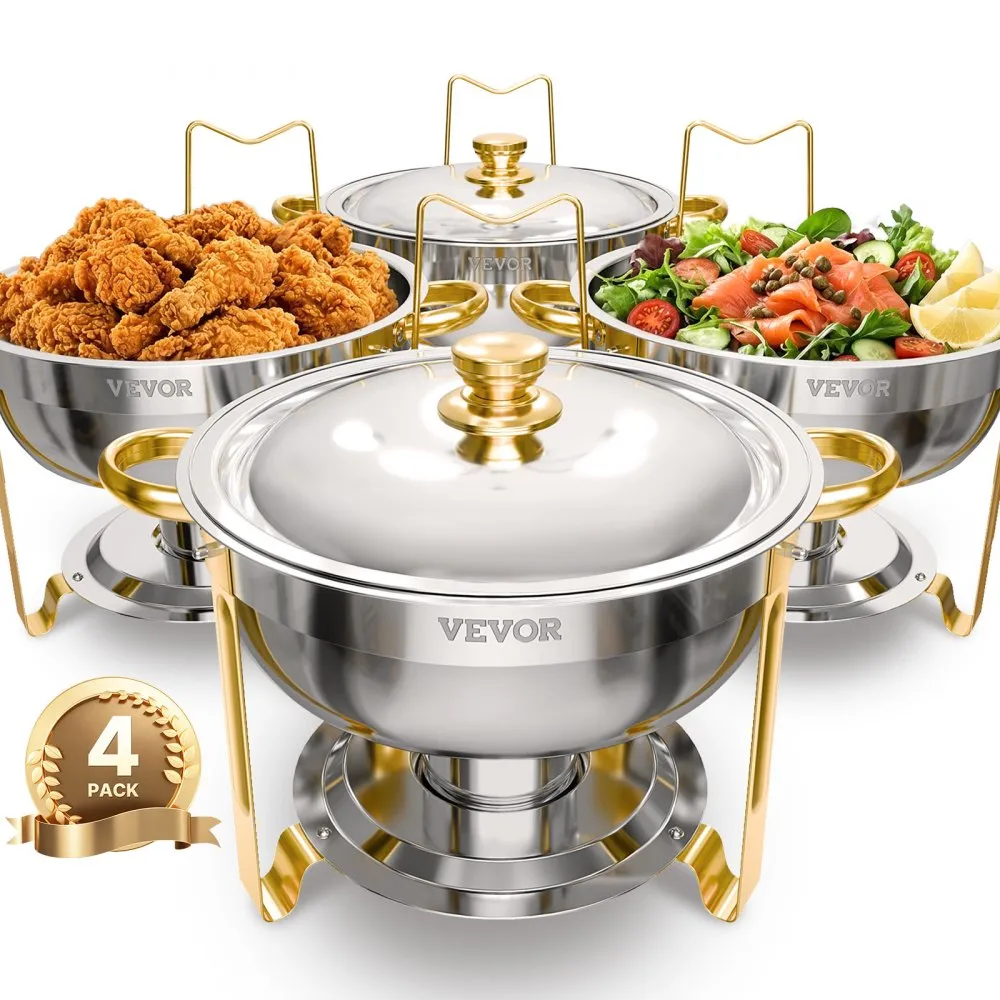 03515 Round Stainless Steel Chafing Dish Buffet Se, stock photo — view 1