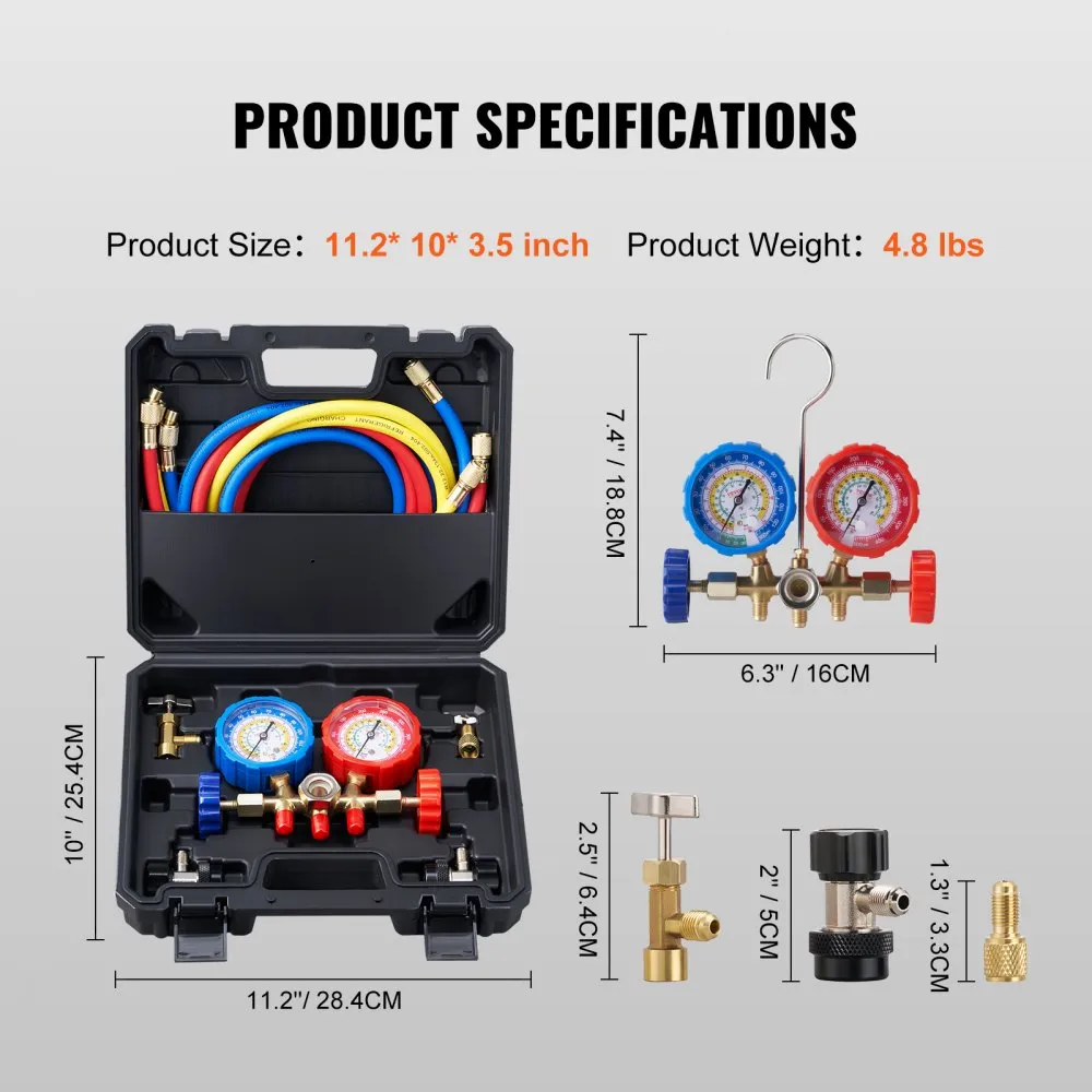 02569 VEVOR HVAC AC Diagnostic Manifold Gauge Set detail photo 7