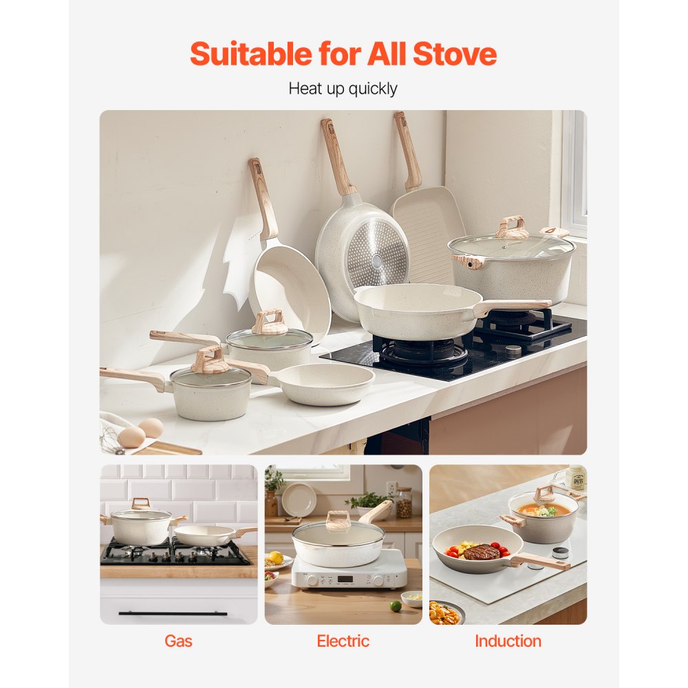 Bazova 24-PC Ceramic Nonstick Pots and Pans Set Cookware Collection detail photo 6