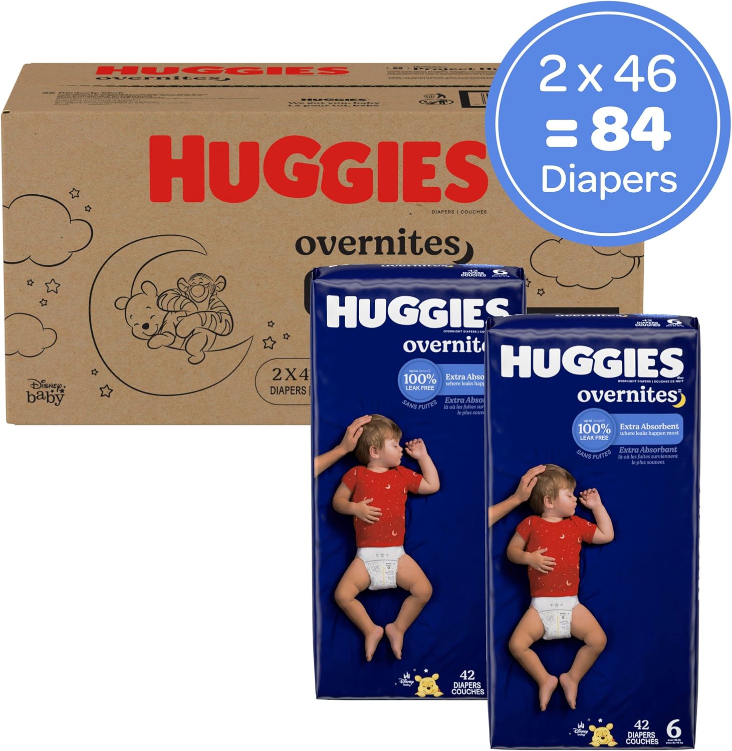 02860 Huggies Overnites Nighttime Baby Diapers Siz detail photo 2