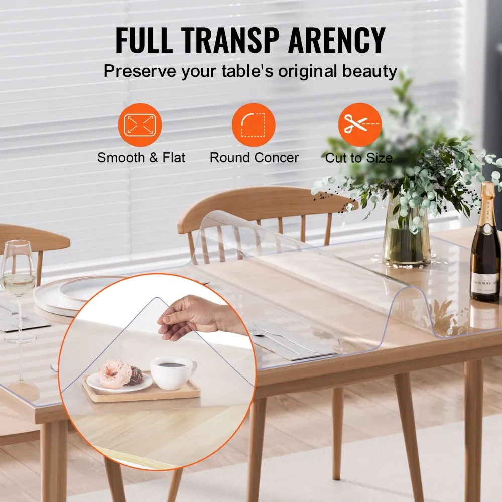 02576 Clear PVC Table Mat Protector Transparent De detail photo 5