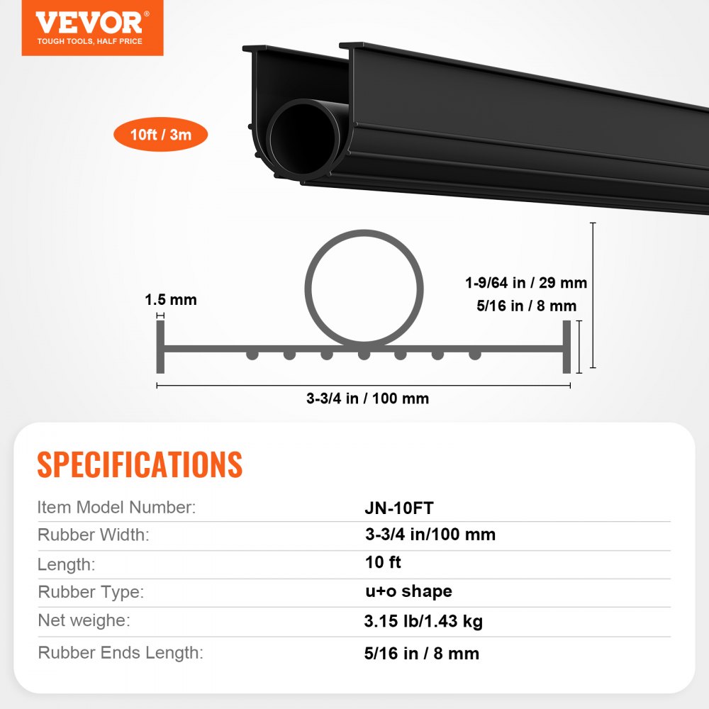 02573 VEVOR Door Seals Set Rolled Black Weatherstr detail photo 7