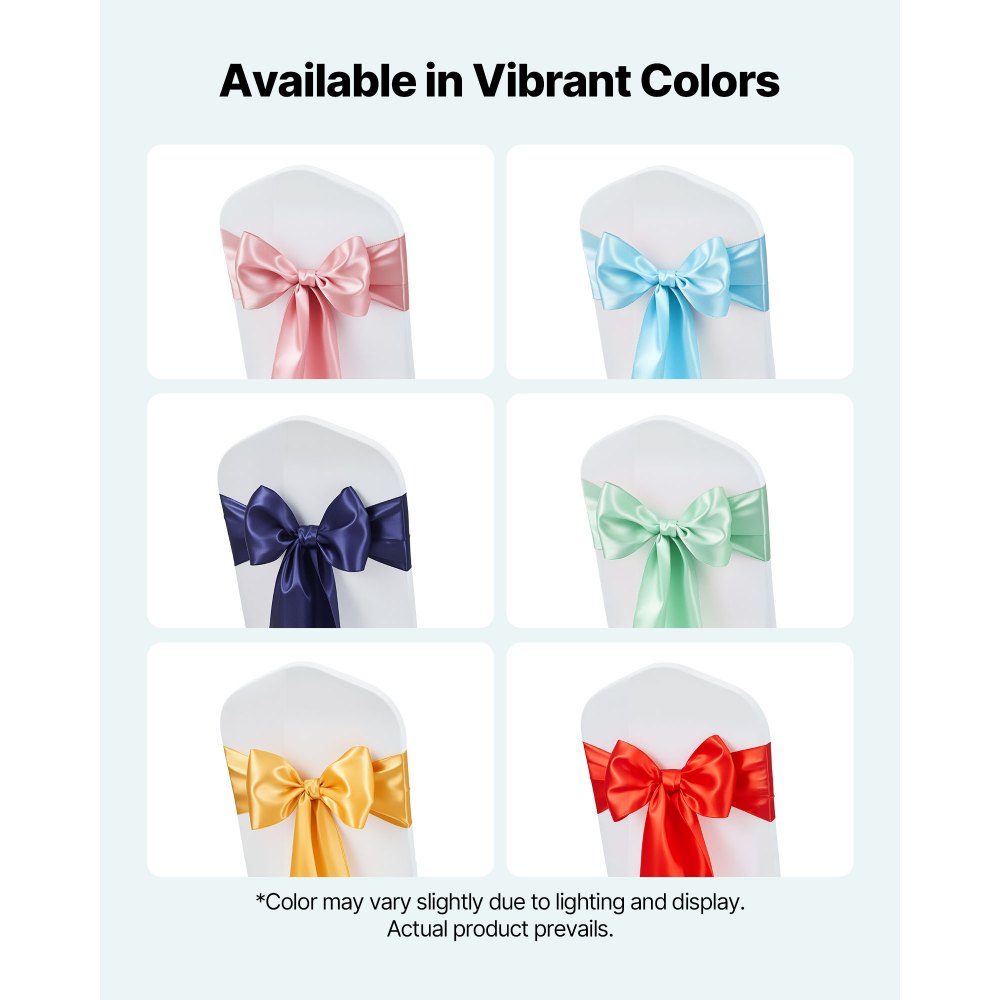 02940 VEVOR Satin Chair Cover Bands Light Blue 100 detail photo 5