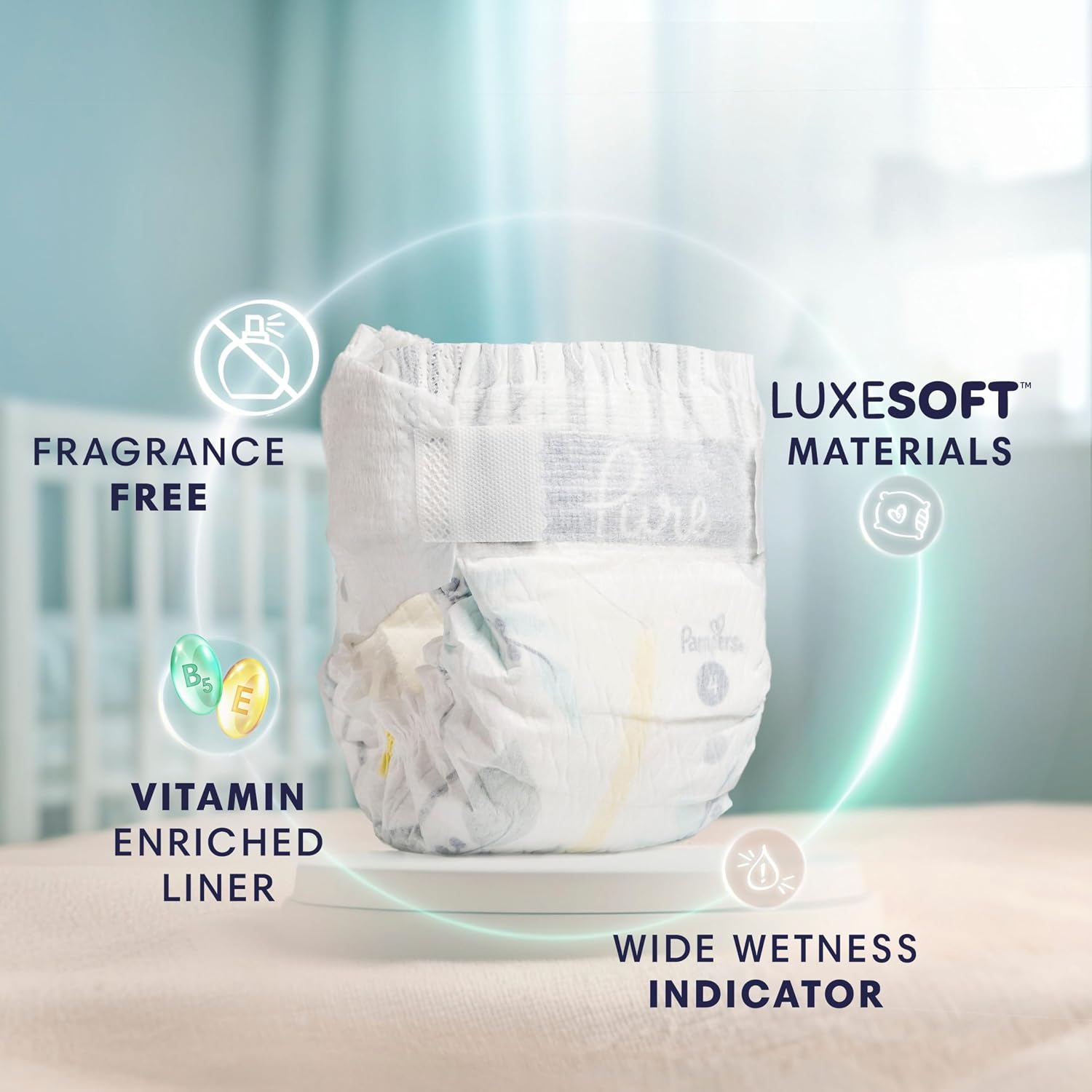 03220 Pampers Pure Protection Baby Diapers Size 5 detail photo 2