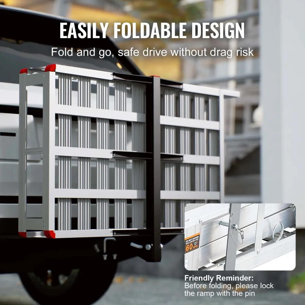Aluminum Hitch Cargo Carrier with Folding Ramp and Structural Damage detail photo 4