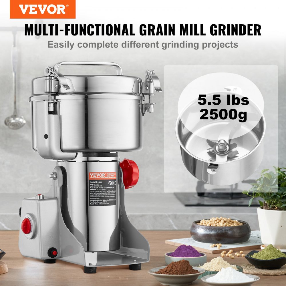 02577 VEVOR Electric Grain Grinder 2500g Swing Typ detail photo 2