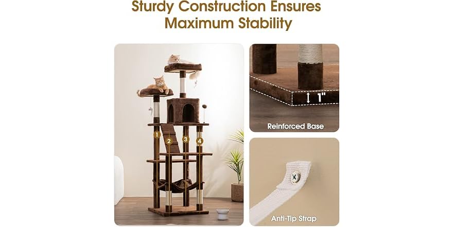 02909 MWPO US0130 MAX Multi-Level Cat Tree Tower w, stock photo — view 1