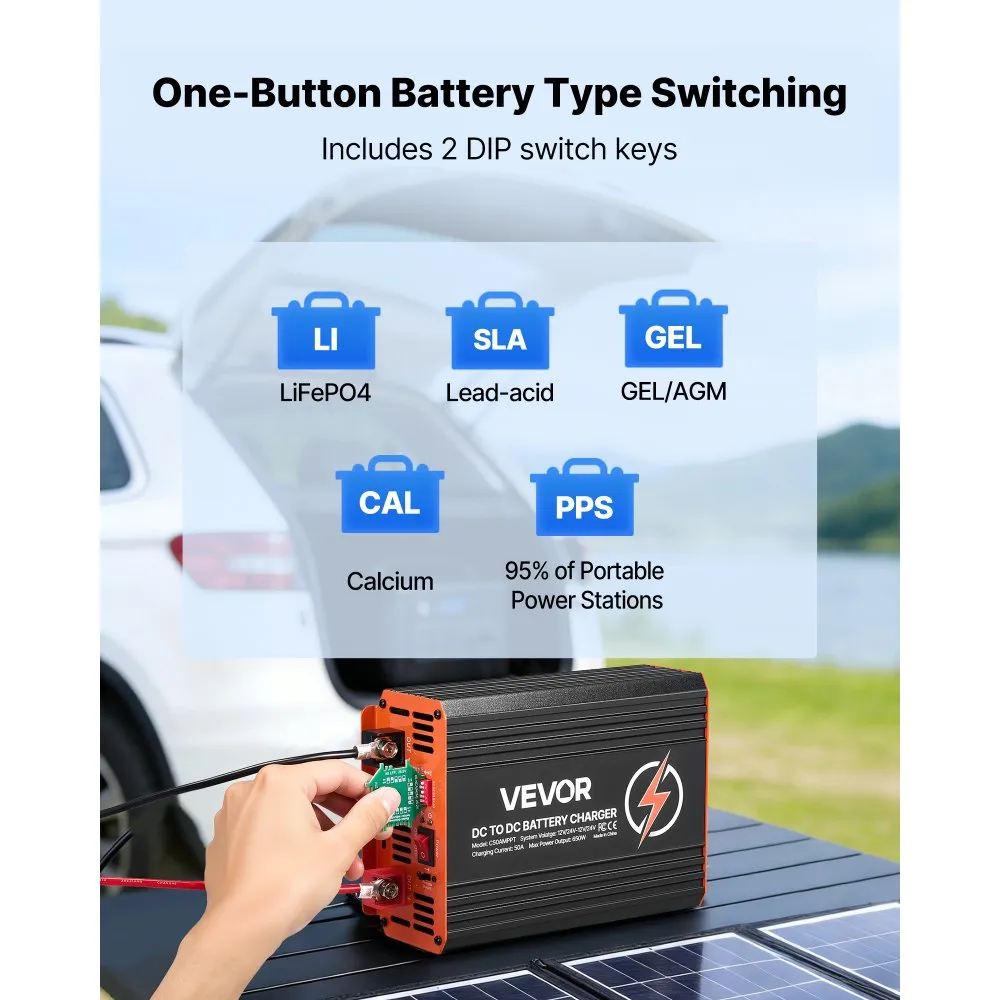 02926 VEVOR DC to DC Battery Charger 12V 24V 50A 6 detail photo 5