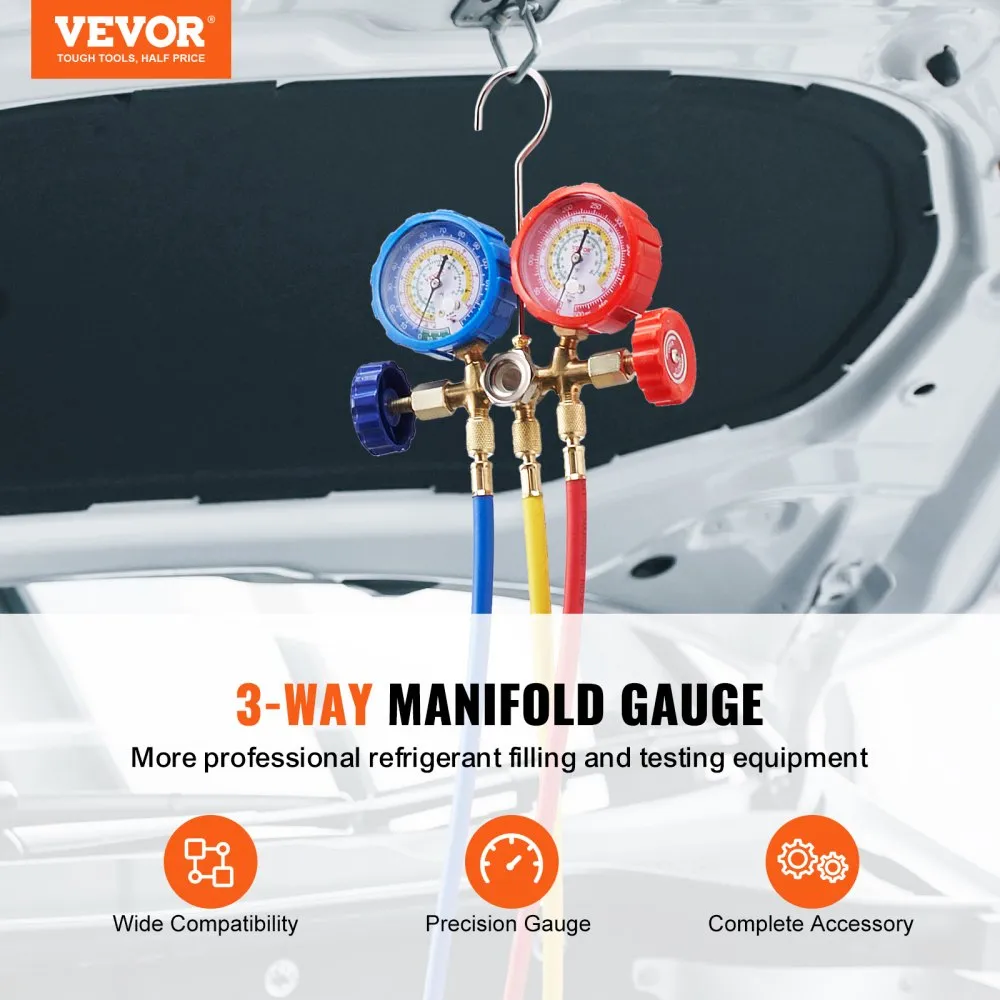 02569 VEVOR HVAC AC Diagnostic Manifold Gauge Set detail photo 2