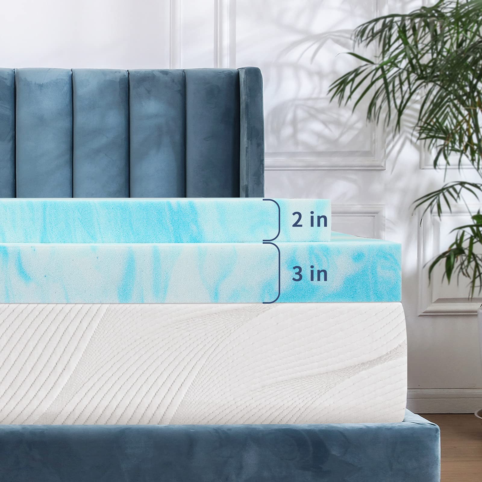 02907 2-Inch Memory Foam Mattress Topper Full Size detail photo 2