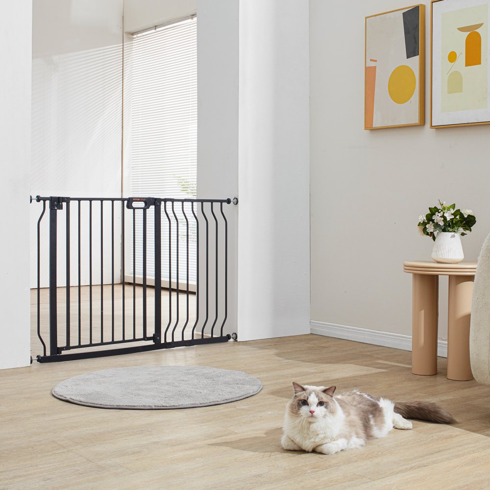 MLBER Child Safety Door Barrier Model DR003-61230-B Black Metal Gate detail photo 8