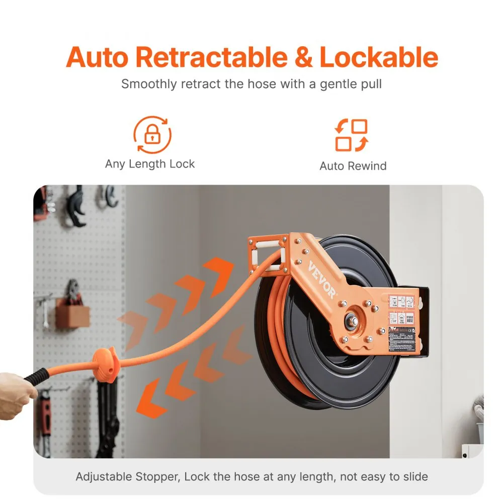 03518 VEVOR Retractable Air Hose Reel 3/8 in x 50 detail photo 3