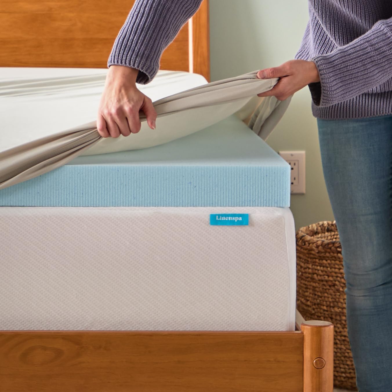 03219 Linenspa 3 Inch Gel Infused Memory Foam Matt detail photo 12