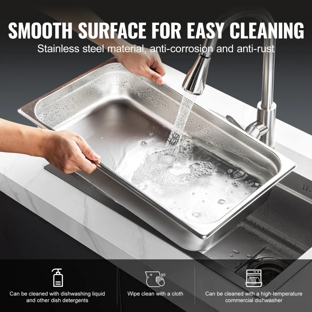 03018 VEVOR Stainless Steel Hotel Pan GN Pan With detail photo 5