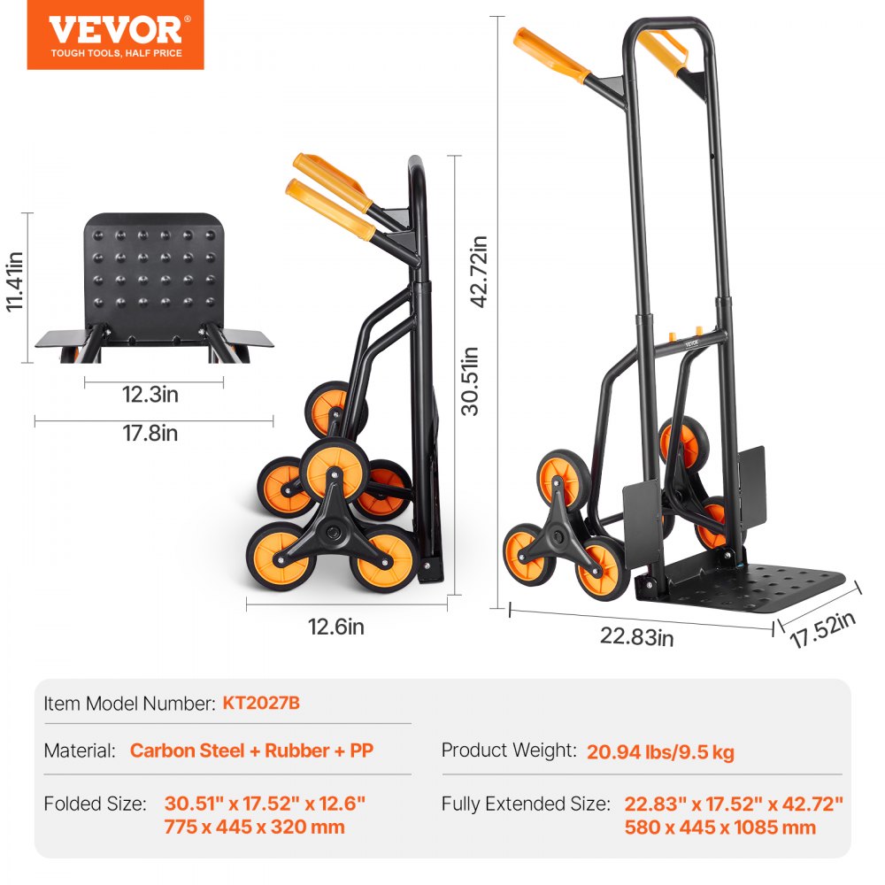 03020 VEVOR Stair Climbing Cart Model KT2027B Hand detail photo 7
