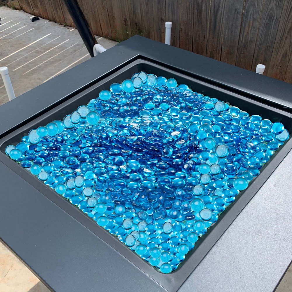 02924 VEVOR 10 lbs Blue Reflective Fire Glass Pit detail photo 8