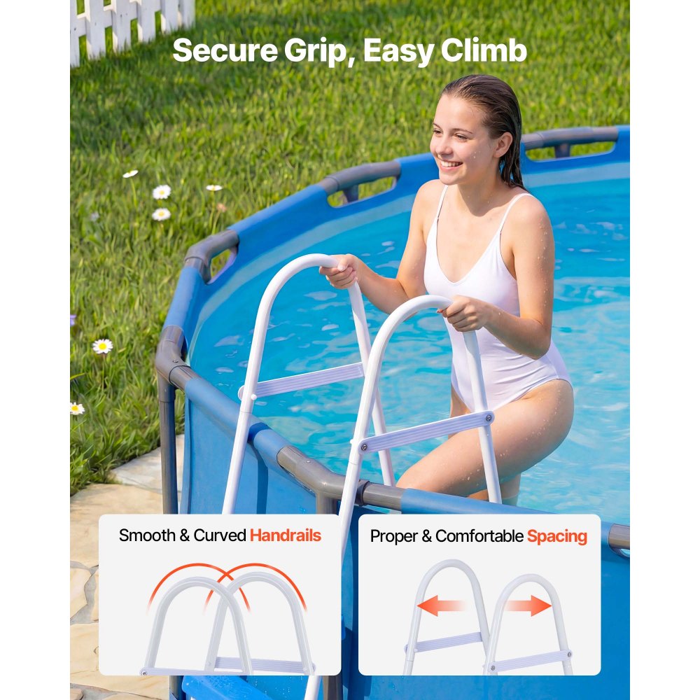 02615 VEVOR Above Ground Pool Ladder 3 Step Blue P detail photo 5