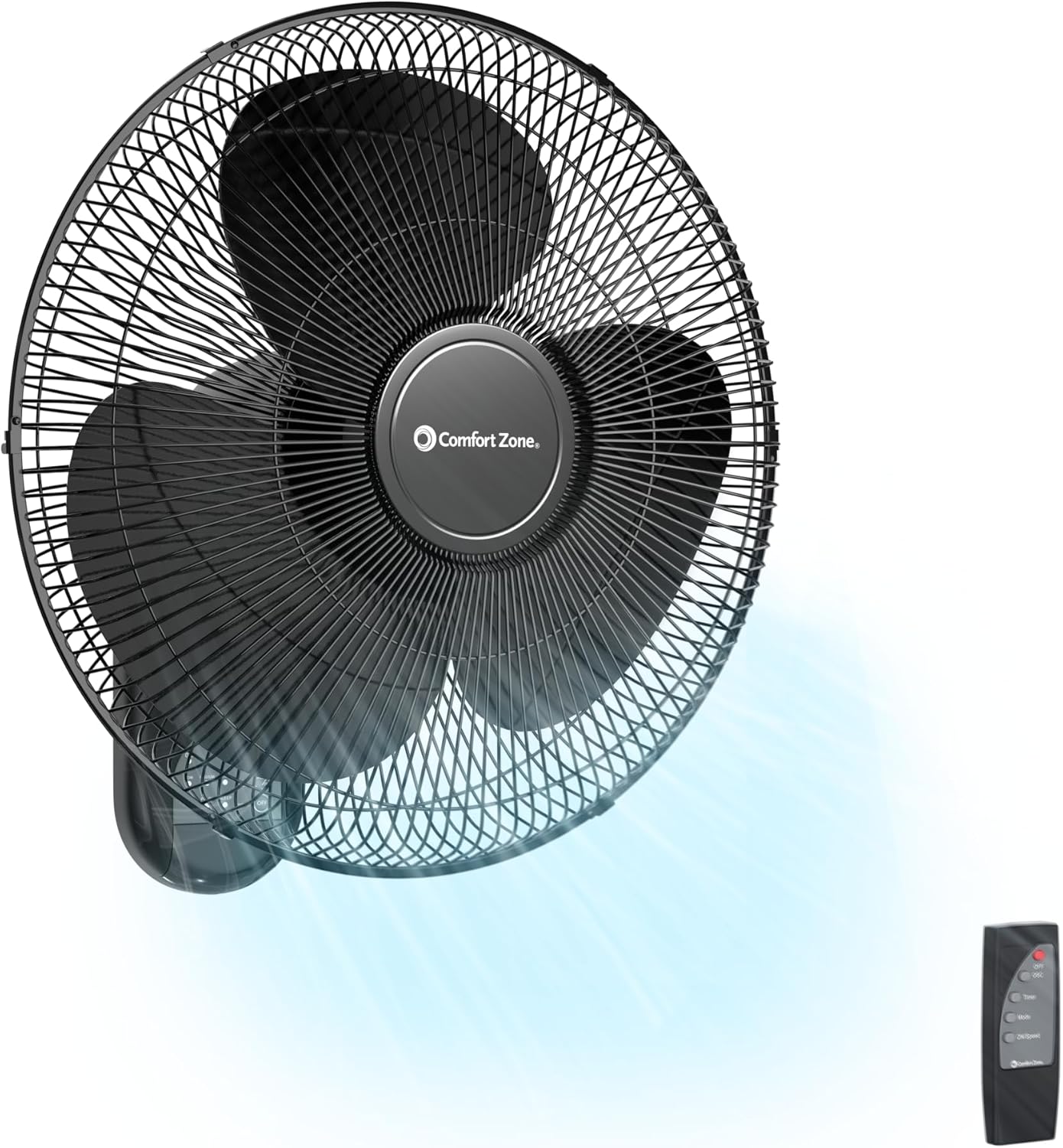 Comfort Zone CZ16WR Series Wall Mount Oscillating Fan with Remote Control detail photo 7