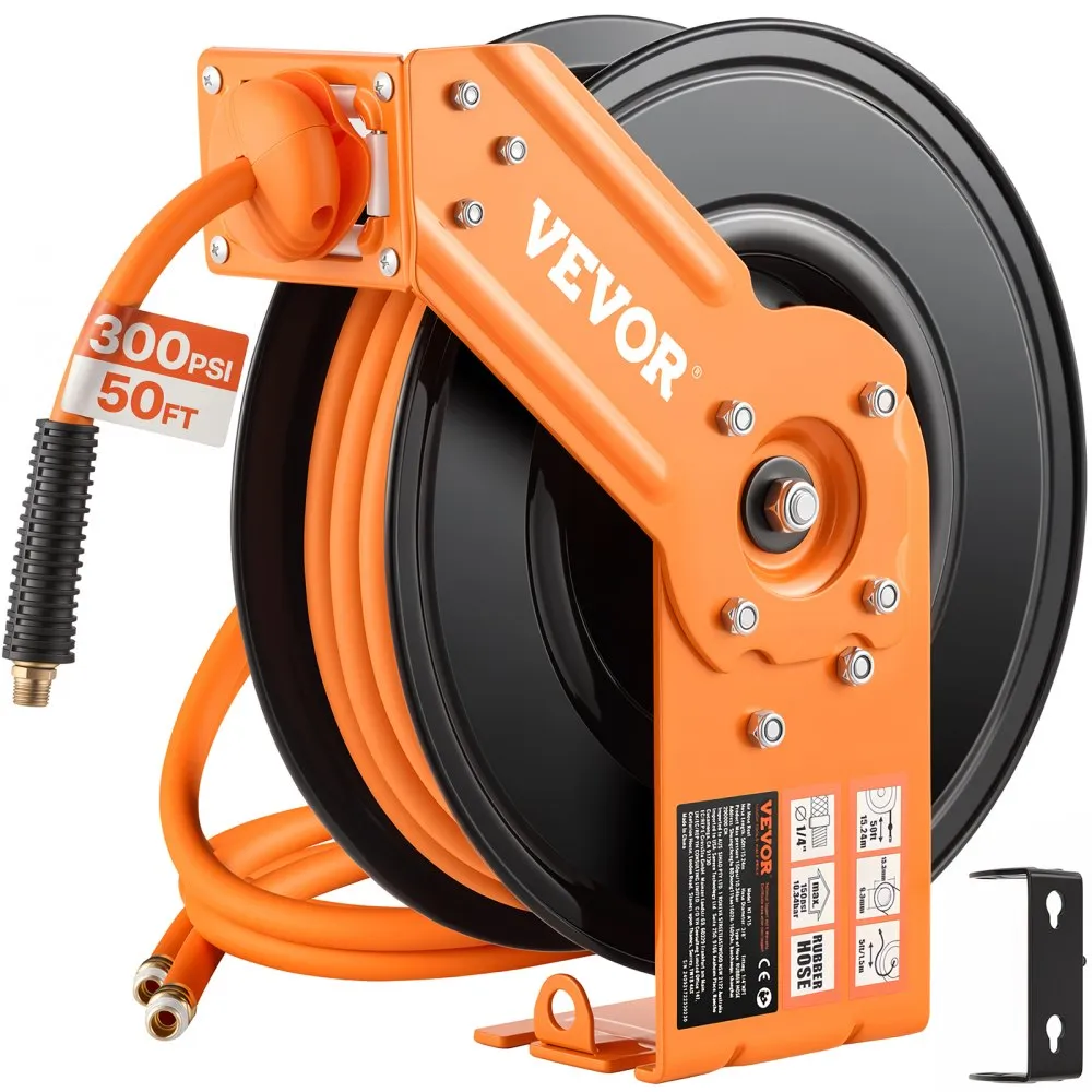 03518 VEVOR Retractable Air Hose Reel 3/8 in x 50, stock photo — view 1