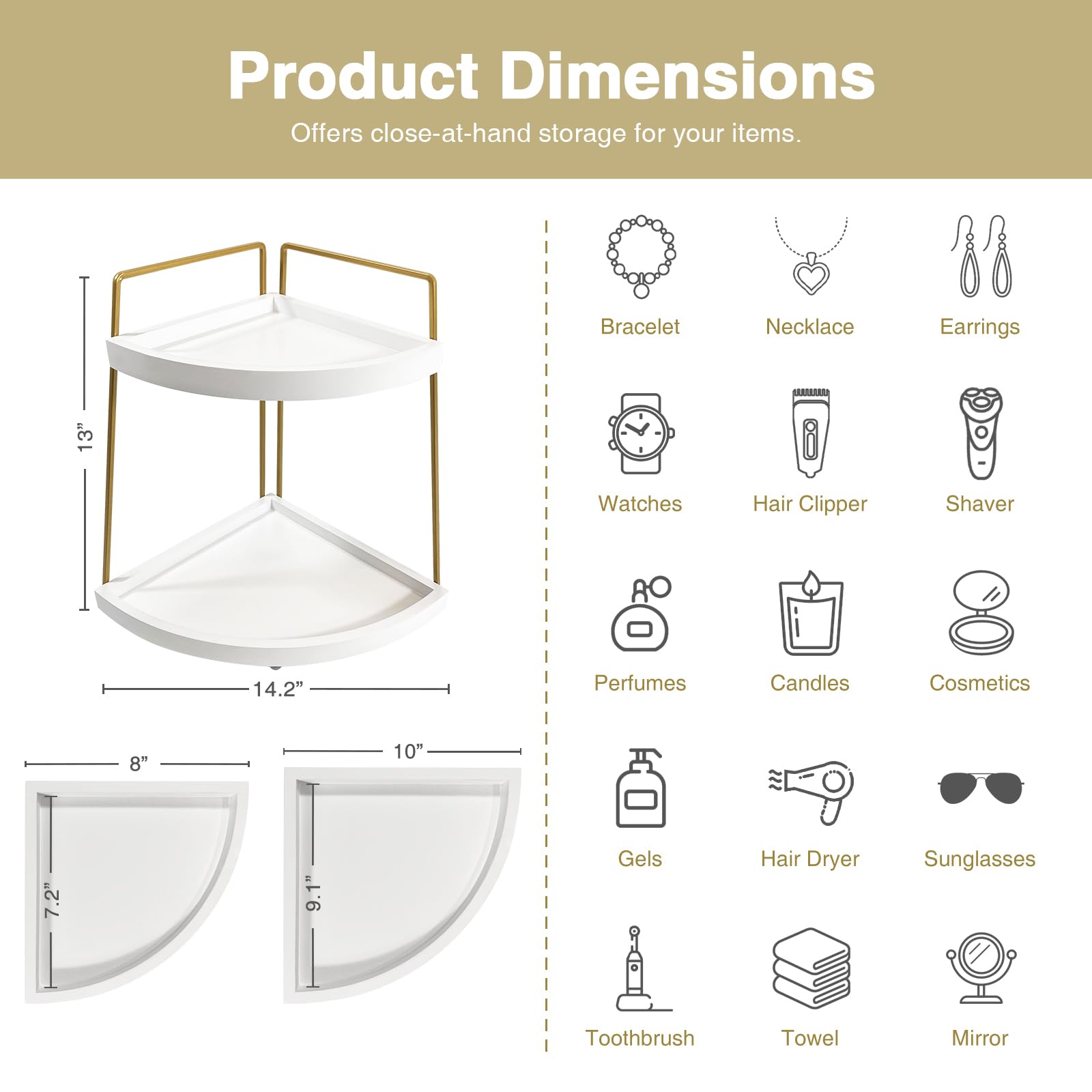 03372 FORBENA Corner Bathroom Organizer Art Deco W, stock photo — view 1