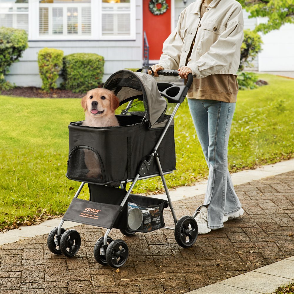03340 Pawrcooli Pet Stroller ShadowSlim Black Fold detail photo 8