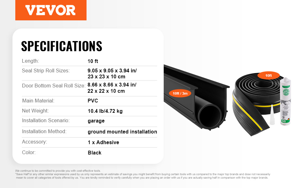 02573 VEVOR Door Seals Set Rolled Black Weatherstr detail photo 13