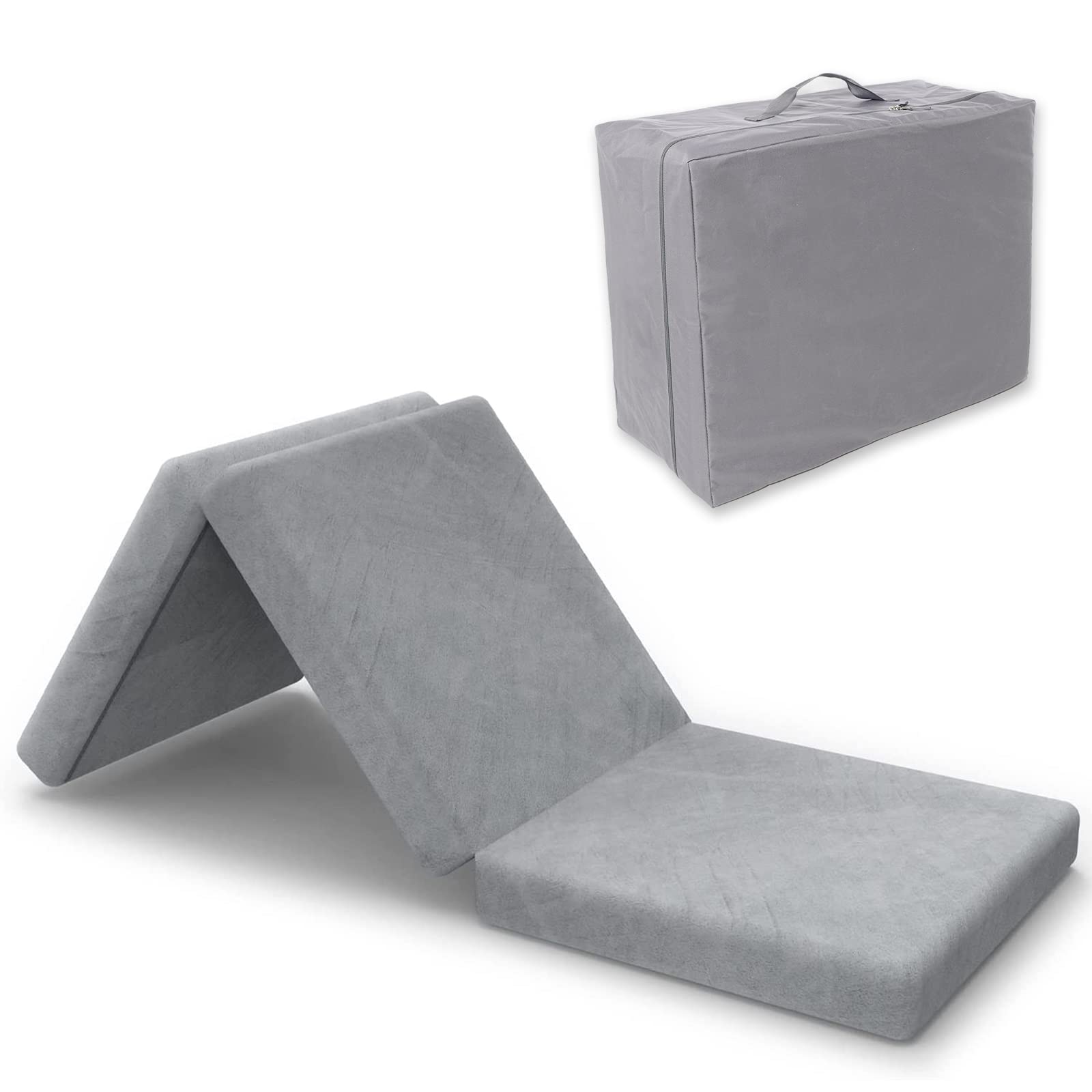 03411 Portable Folding Mattress Pad with Cover Gra detail photo 3