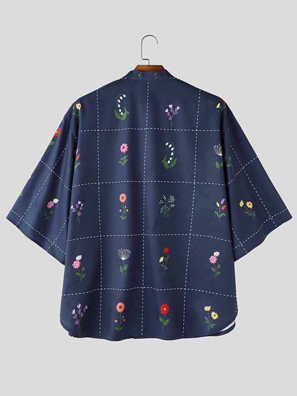 01313 Men's Traditional Chinese Style Floral Print detail photo 6