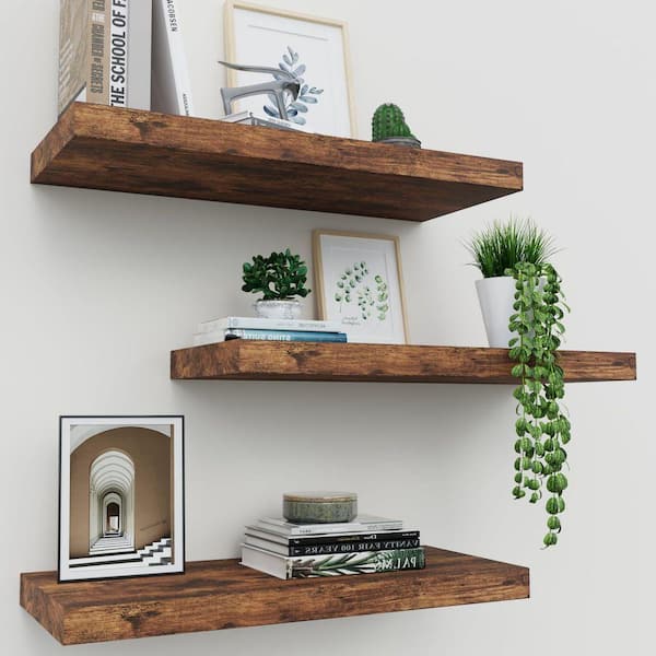 03413 Rustic Floating Shelves Wall Mounted Storage, stock photo — view 1