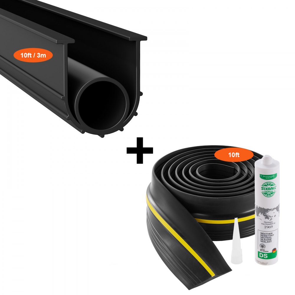 02573 VEVOR Door Seals Set Rolled Black Weatherstr, stock photo — view 1