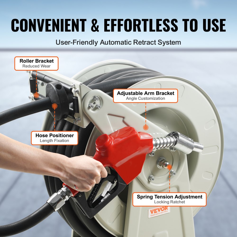 VEVOR Fuel Hose Reel 100 FT 1224BT-100-5 Open Box detail photo 5