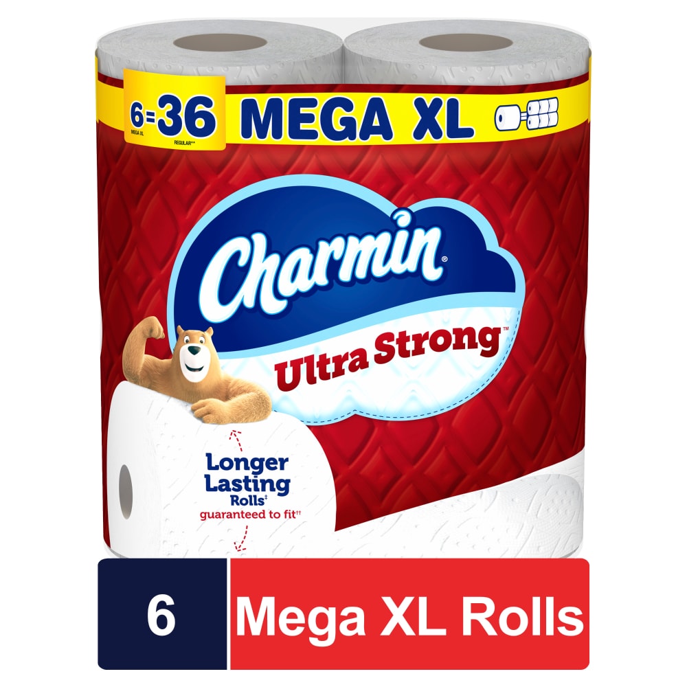 Charmin Ultra Strong Family Mega XL Toilet Paper 6 Rolls Box detail photo 2