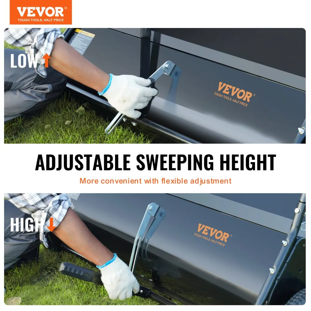 02639 VEVOR 50-Inch Tow-Behind Lawn Sweeper — AS-I detail photo 2